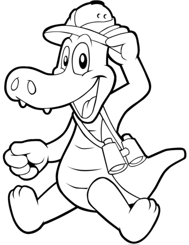 Coloring page alligator in disguise
